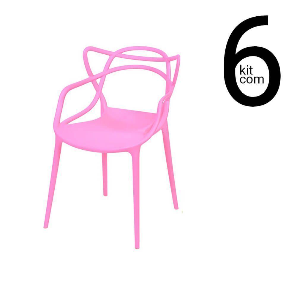 Conjunto 6 Cadeiras Allegra Rosa - 1
