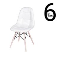 Conjunto 6 Cadeiras Eames Dsw Botonê Branca - 1