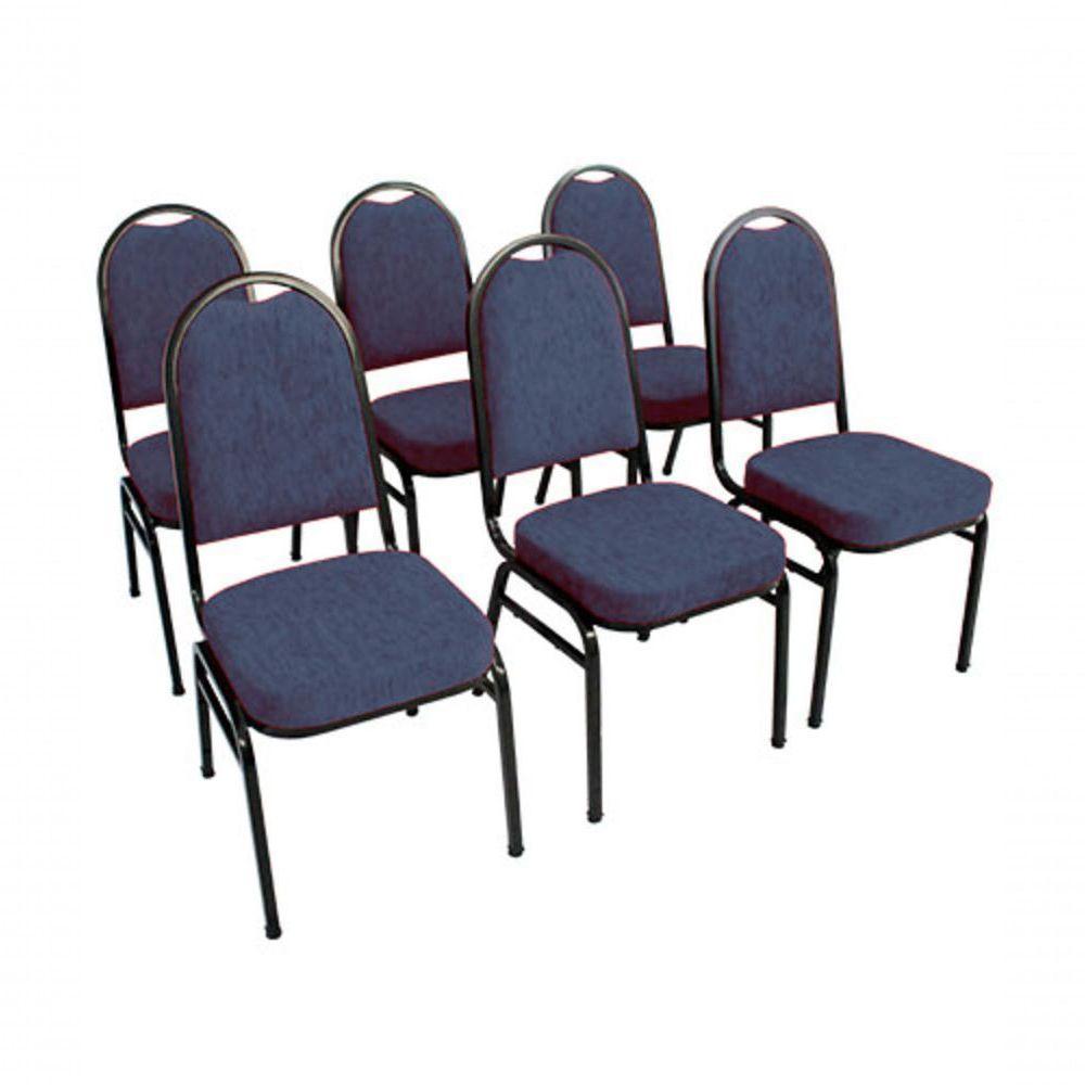 Kit Com 6 Cadeiras Para Auditórios Linha Hotel Azul. - 1