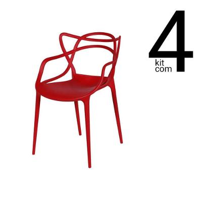 Conjunto 4 Cadeiras Allegra - Vermelha