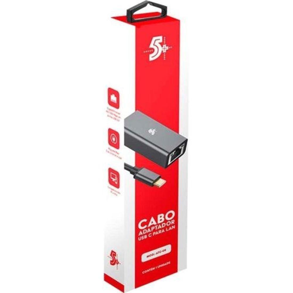 Cabo Adaptador Conversor Usb C Para Lan Rj45 Atc-06 5+ - 2