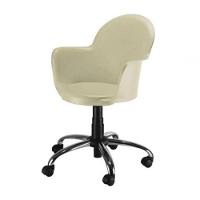 Cadeira Giratória Base Cromada Polipropileno Moon Bege - 1