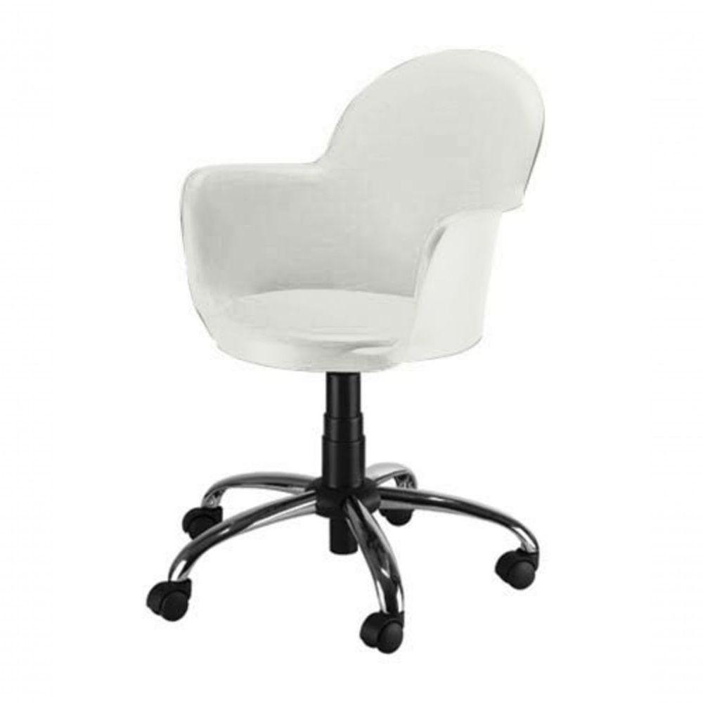 Cadeira Giratória Base Cromada Polipropileno Moon Branco - 1
