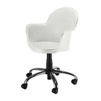 Cadeira Giratória Base Cromada Polipropileno Moon Branco - 1