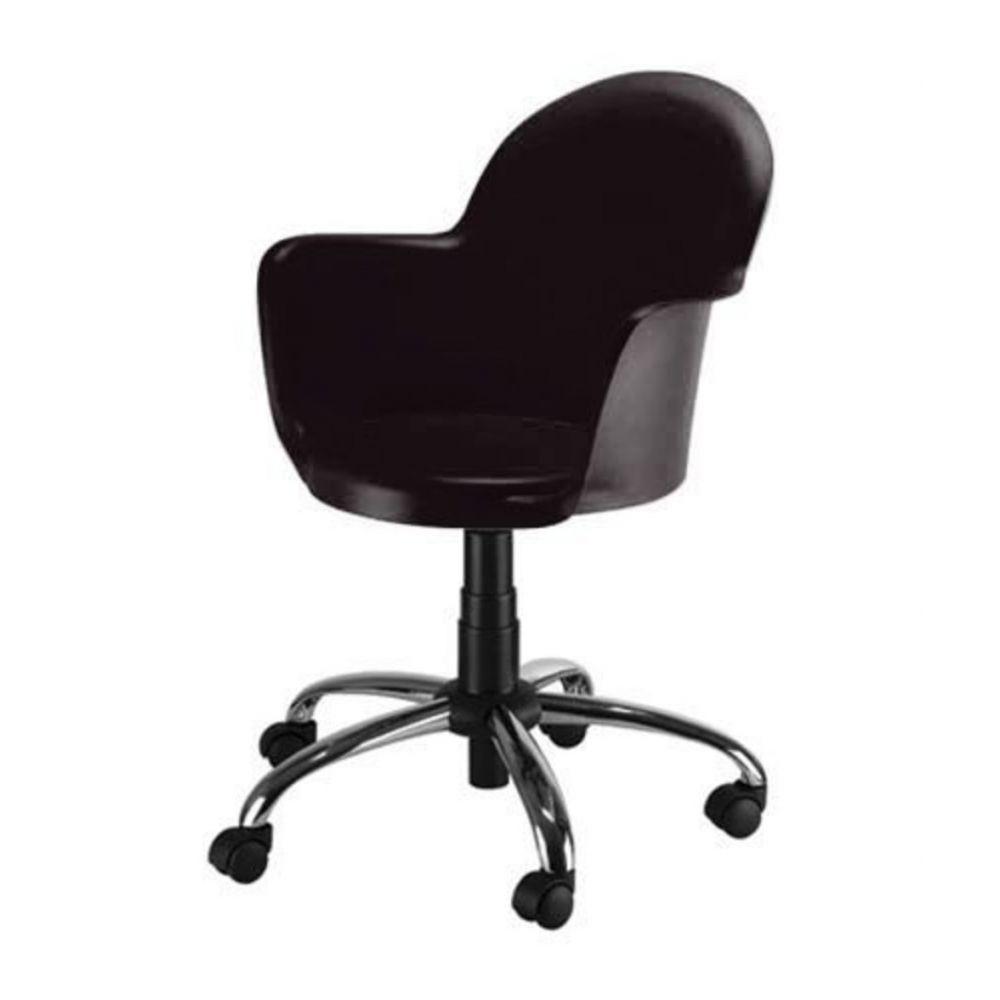 Cadeira Giratória Base Cromada Polipropileno Moon Marrom - 2