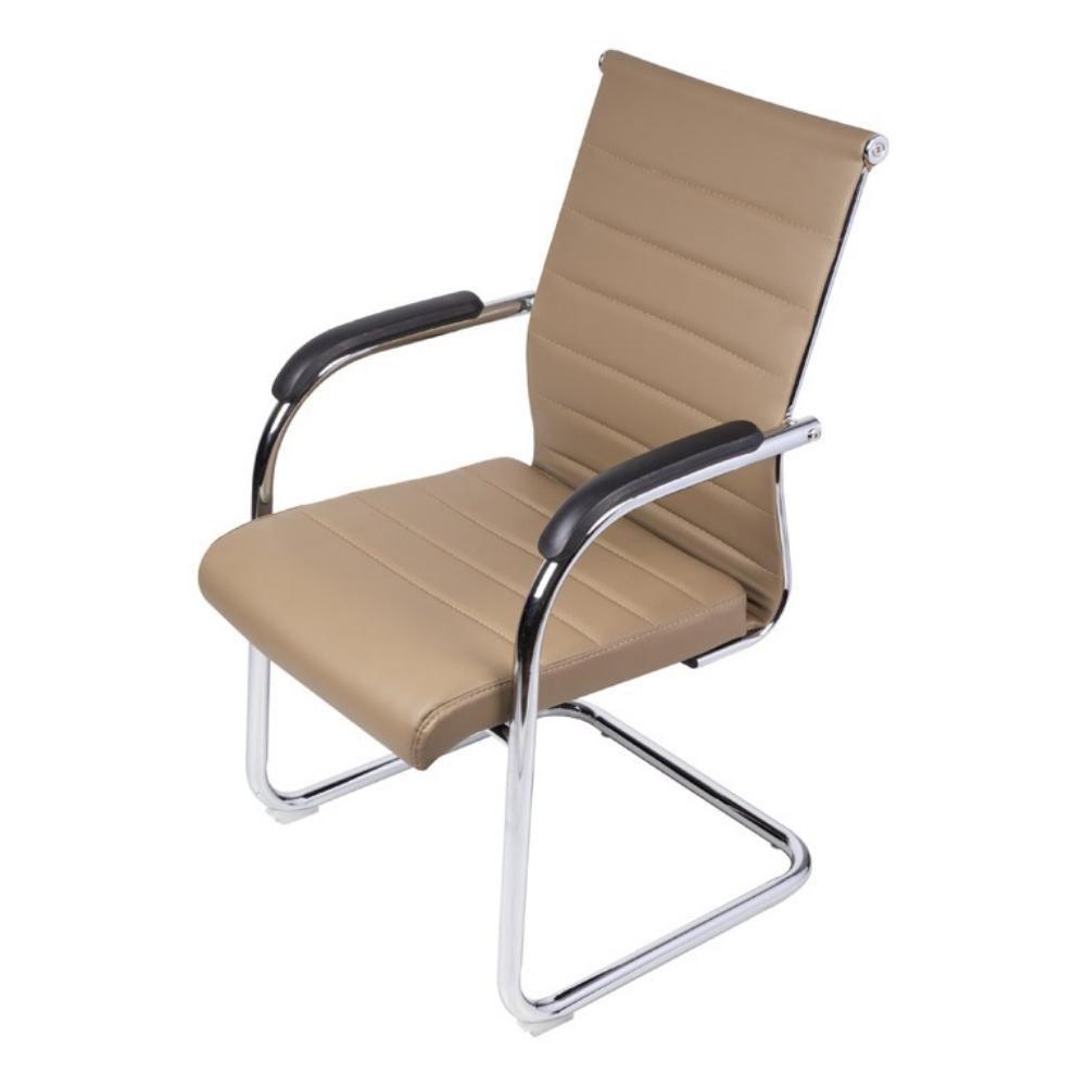 Cadeira Florença Caramelo Base Fixa Cromada - 1