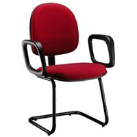 Cadeira Executiva Base Fixa em S Linha Office Vermelho - 3