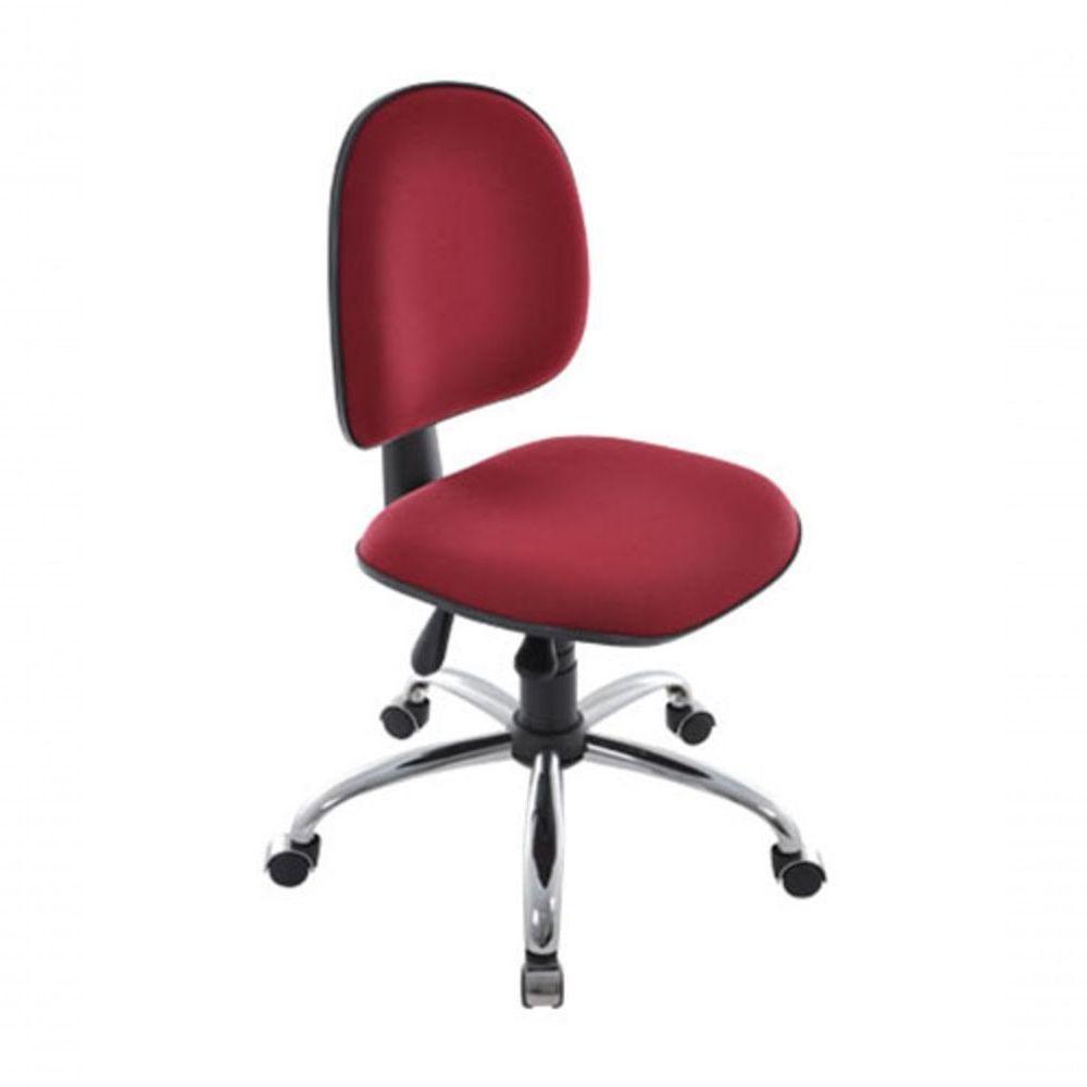 Cadeira Executiva Base Giratória Cromada Vermelho - 1