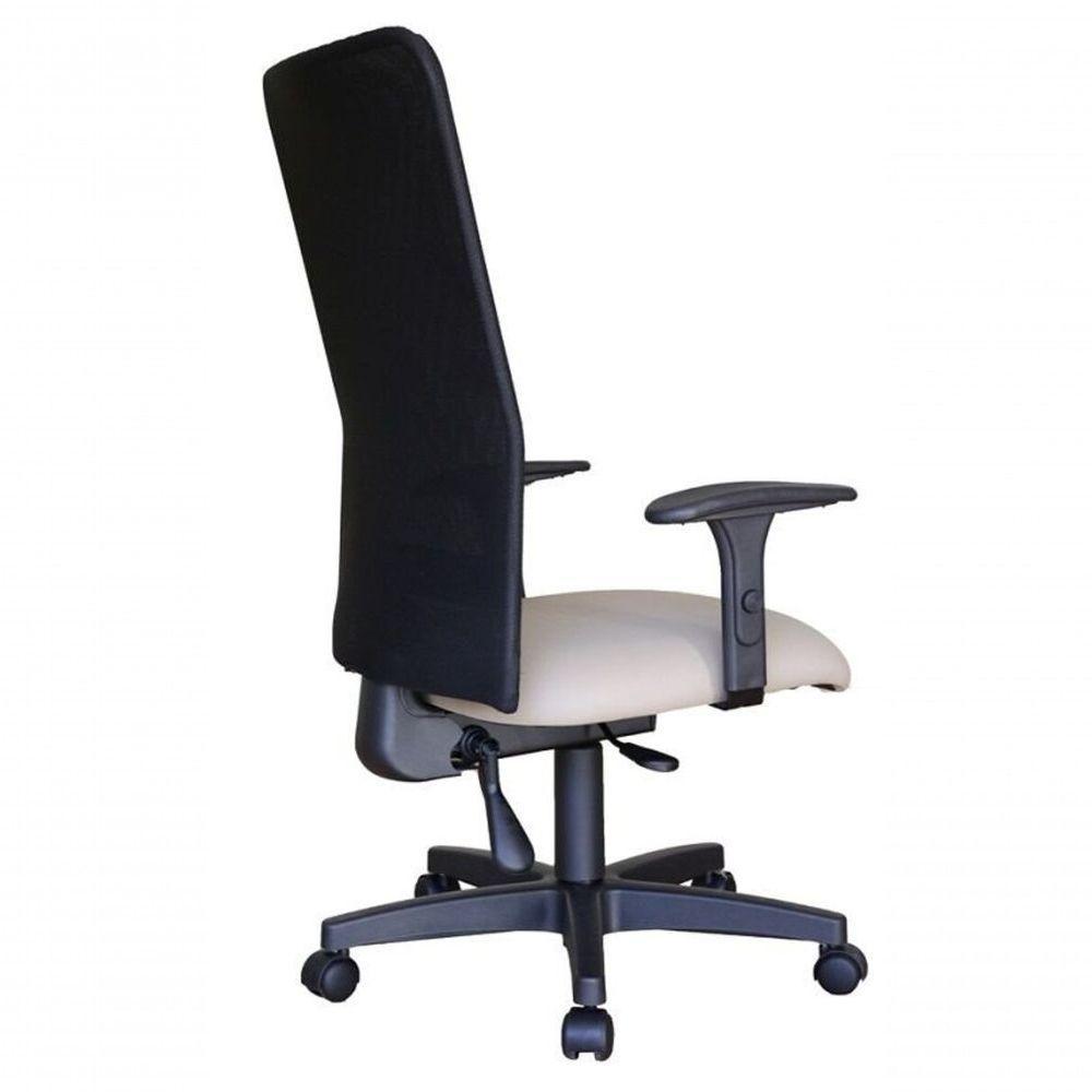 Cadeira Para Escritório Encosto Em Tela Mesh Peruggia Cinza - 3