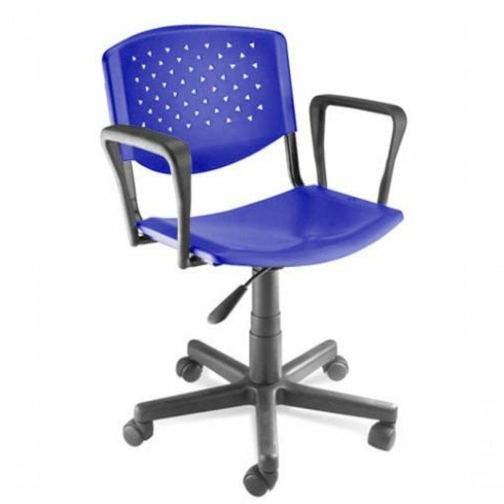 Cadeira Giratória Com Braços Linha Polipropileno Atenas Azul - 1
