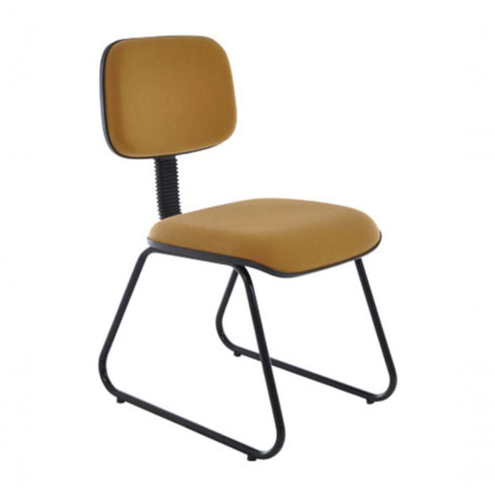 Cadeira Secretária Fixa Trapézio Square Amarelo - 1