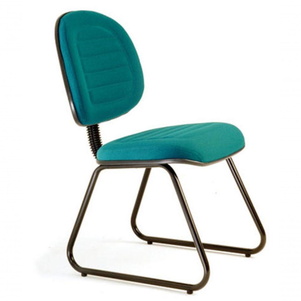 Cadeira Executiva Base Fixa Trapézio Office Gomada Cor Verde - 1