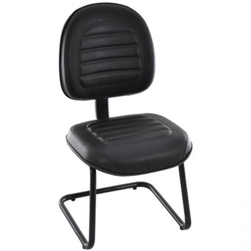 Cadeira Executiva Base Fixa em S Linha Office Gomada Preto - 1