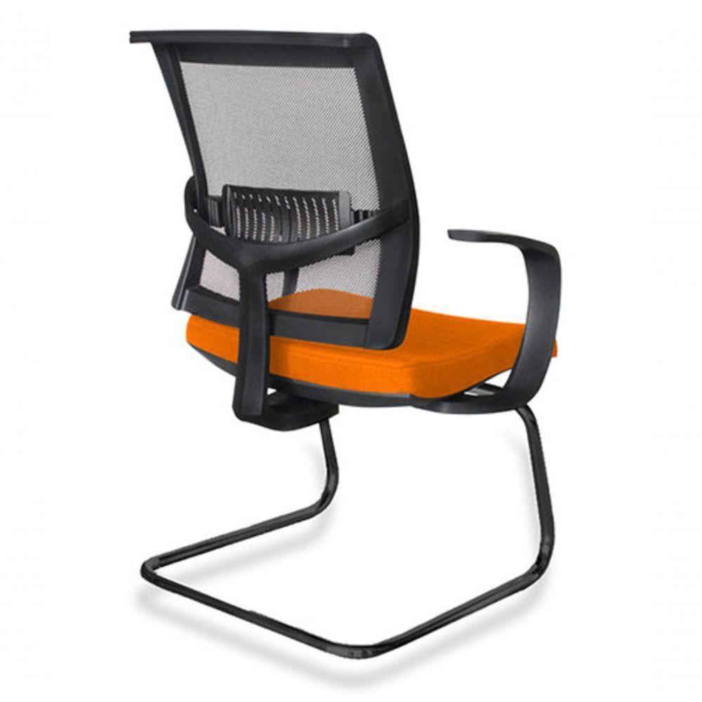 Cadeira Diretor Com Encosto Tela Mesh Net Design Laranja - 1