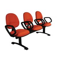 Cadeira Executiva Longarina 3 Lugares Office Plus Vermelho - 1