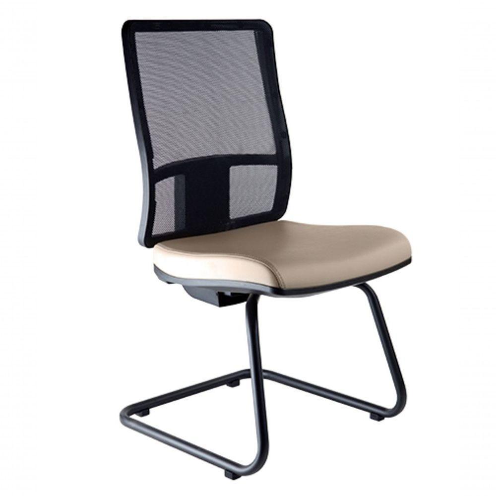 Cadeira Diretor Com Encosto Tela Mesh Web Design Bege - 1