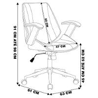 Cadeira de Escritório Juliette Diretor Giratória Preta - 6
