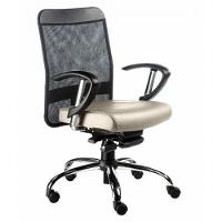 Cadeira Diretor Com Braços Tela Mesh Bege