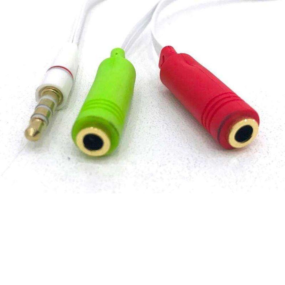 Cabo Adaptador P3 P2 Macho X 2 P2 Femea Stereo 20cm - 4