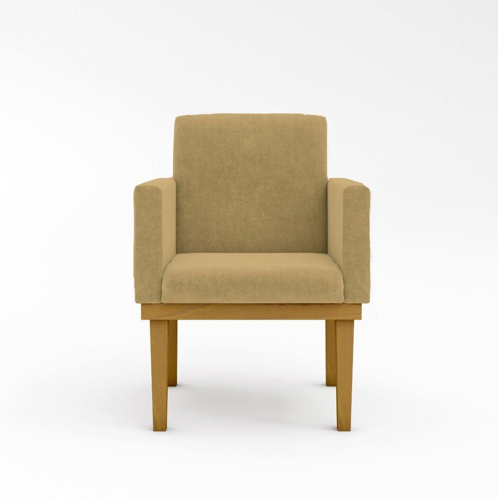 Cadeira Escritório Com Base De Madeira Reforçada Capuccino - 5