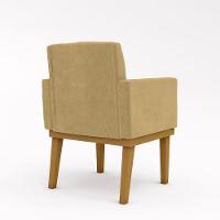 Cadeira Escritório Com Base De Madeira Reforçada Capuccino - 7