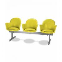 Cadeira Em Longarina 3 Lugares Polipropileno Moon Amarelo - 2