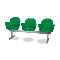 Cadeira Em Longarina 3 Lugares Polipropileno Moon Verde - 1