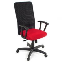 Cadeira Presidente Com Braços Linha Tela Mesh Vermelho - 1