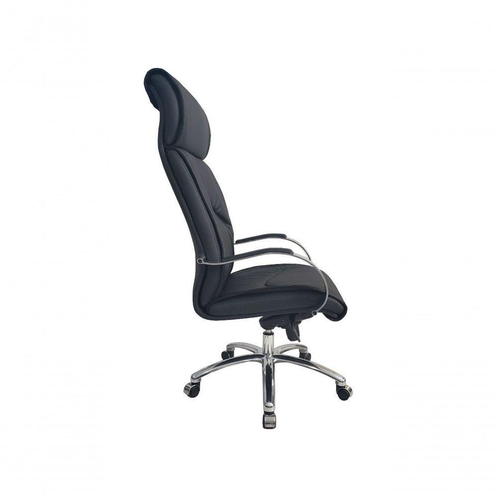 Cadeira Presidente Luxuosa Com Braços Fixos Eiffel Preto - 5