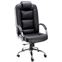 Cadeira Presidente Luxuosa Com Braços Fixos Firenze Preto - 1