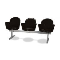 Cadeira Em Longarina 3 Lugares Polipropileno Moon Preto - 1