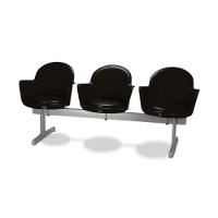 Cadeira Em Longarina 3 Lugares Polipropileno Moon Preto - 2