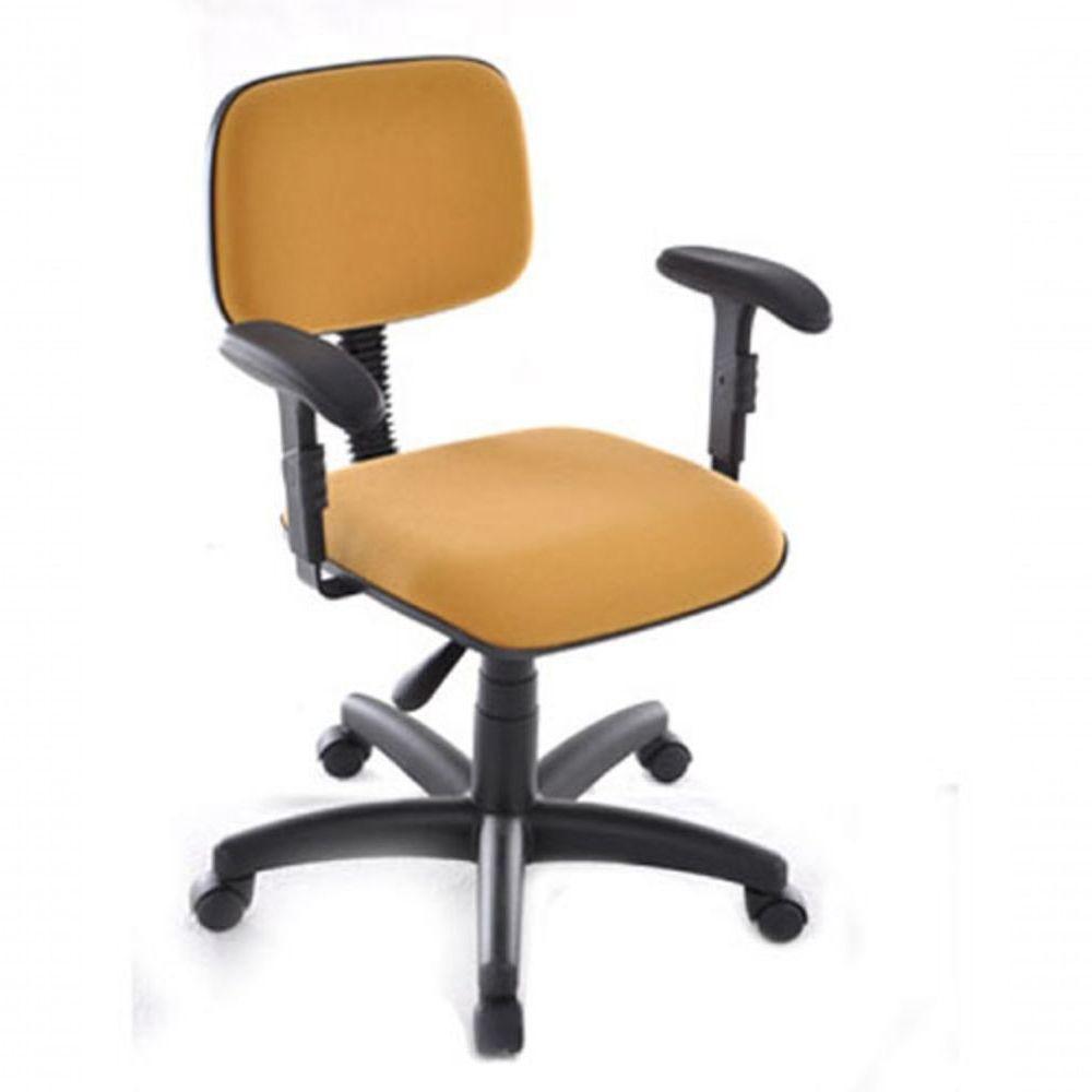 Cadeira Secretária Base Giratória Com Braços Square Amarelo - 1