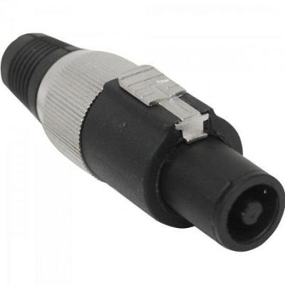 Conector Speakon De Linha Macho 4 Polos Pgsp0004 Preto/cinza