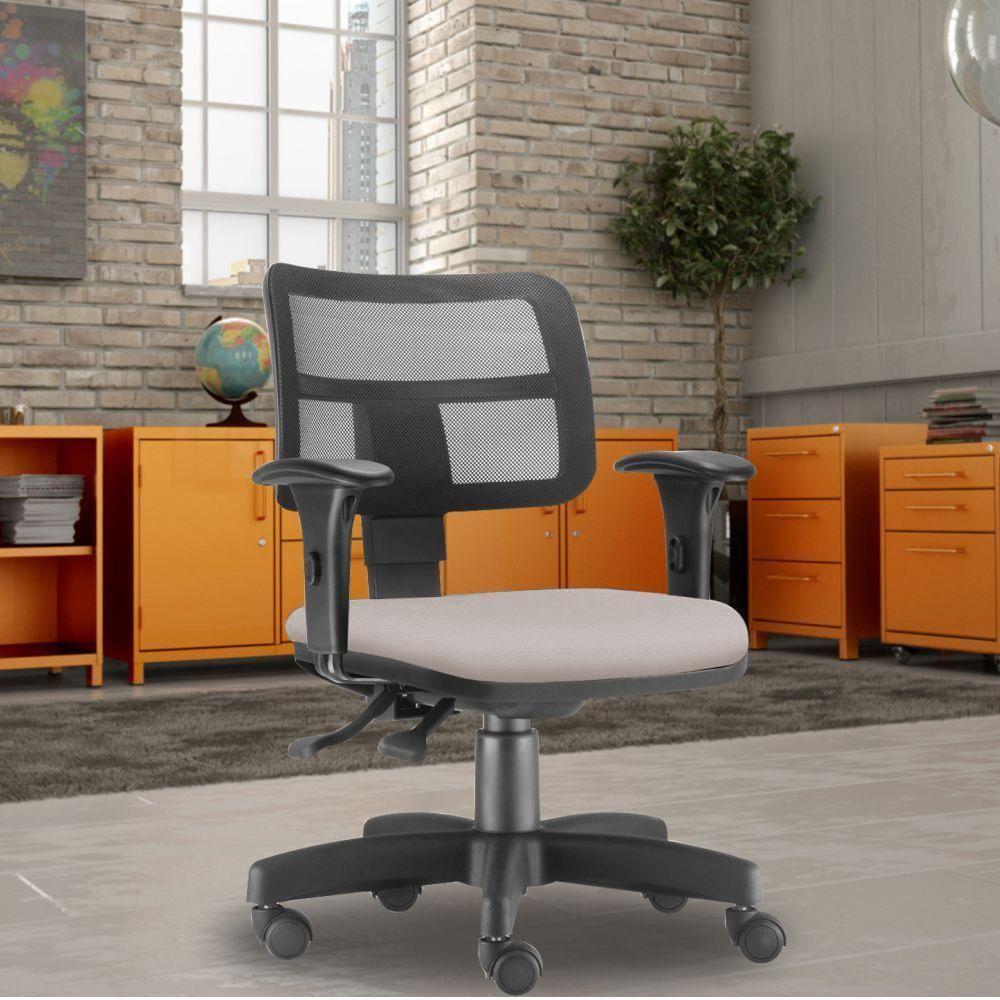 Kit 02 Cadeiras Giratória Zip Executiva Escritório Bege - 5