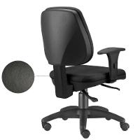 Kit 02 Cadeiras Job L02 Escritório Couro Sintético Preto