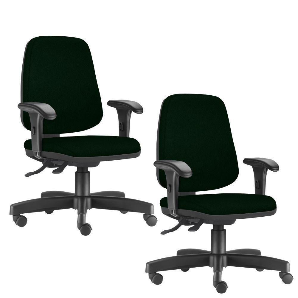 Kit 2 Cadeiras Giratórias Job Diretor Crepe Verde Musgo - 1