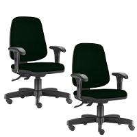 Kit 2 Cadeiras Giratórias Job Diretor Crepe Verde Musgo - 1