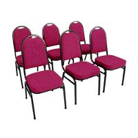 Kit Com 6 Cadeiras Para Auditórios Linha Hotel Rosa - 1