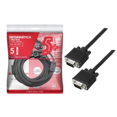Cabo Vga Macho X Macho 5 Metros Pra Projetores