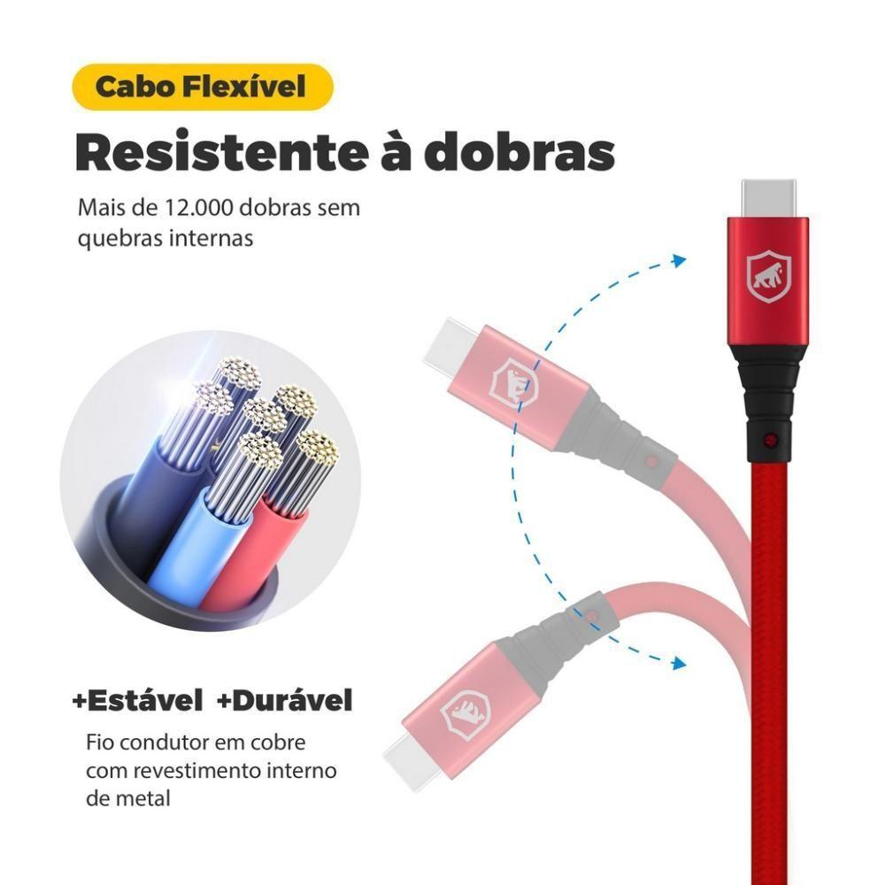 Cabo Tech Proof Vermelho Micro Usb V8 (1,2M) - Gorila Shield - 8