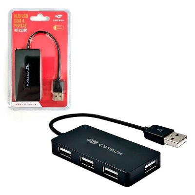 Hub C3tech Hu-220bk, 4 Portas Usb 2.0
