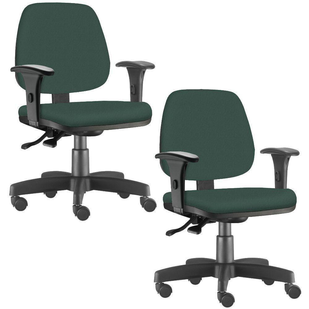 Kit 02 Cadeiras Job L02 Escritório Crepe Verde Musgo - 1