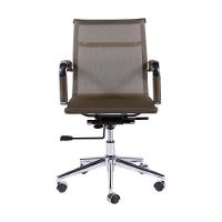 Cadeira Giratória Baixa Office Tela Cobre Base Rodízio Cromado - 3