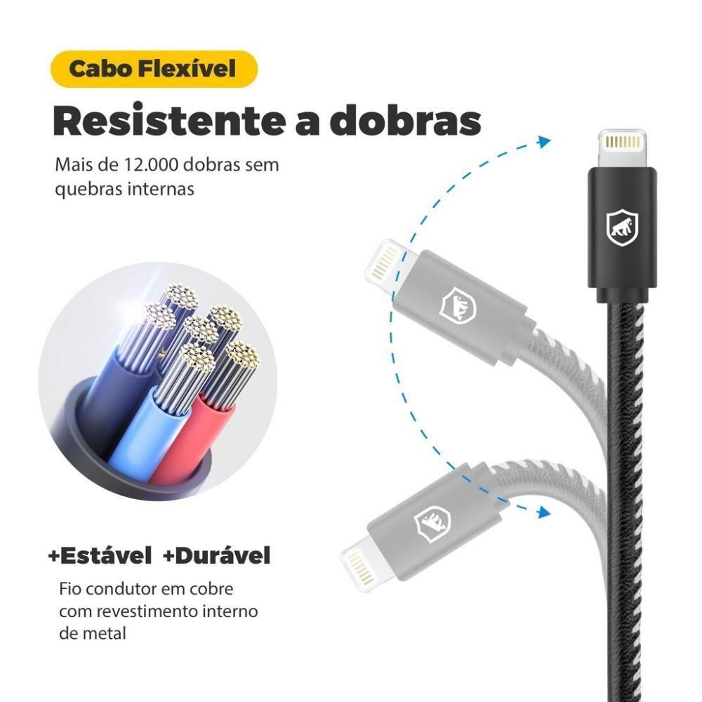Cabo Turbo Militar - 1,5M - Lightning - Usb-A - Homologado - Gshield - 4