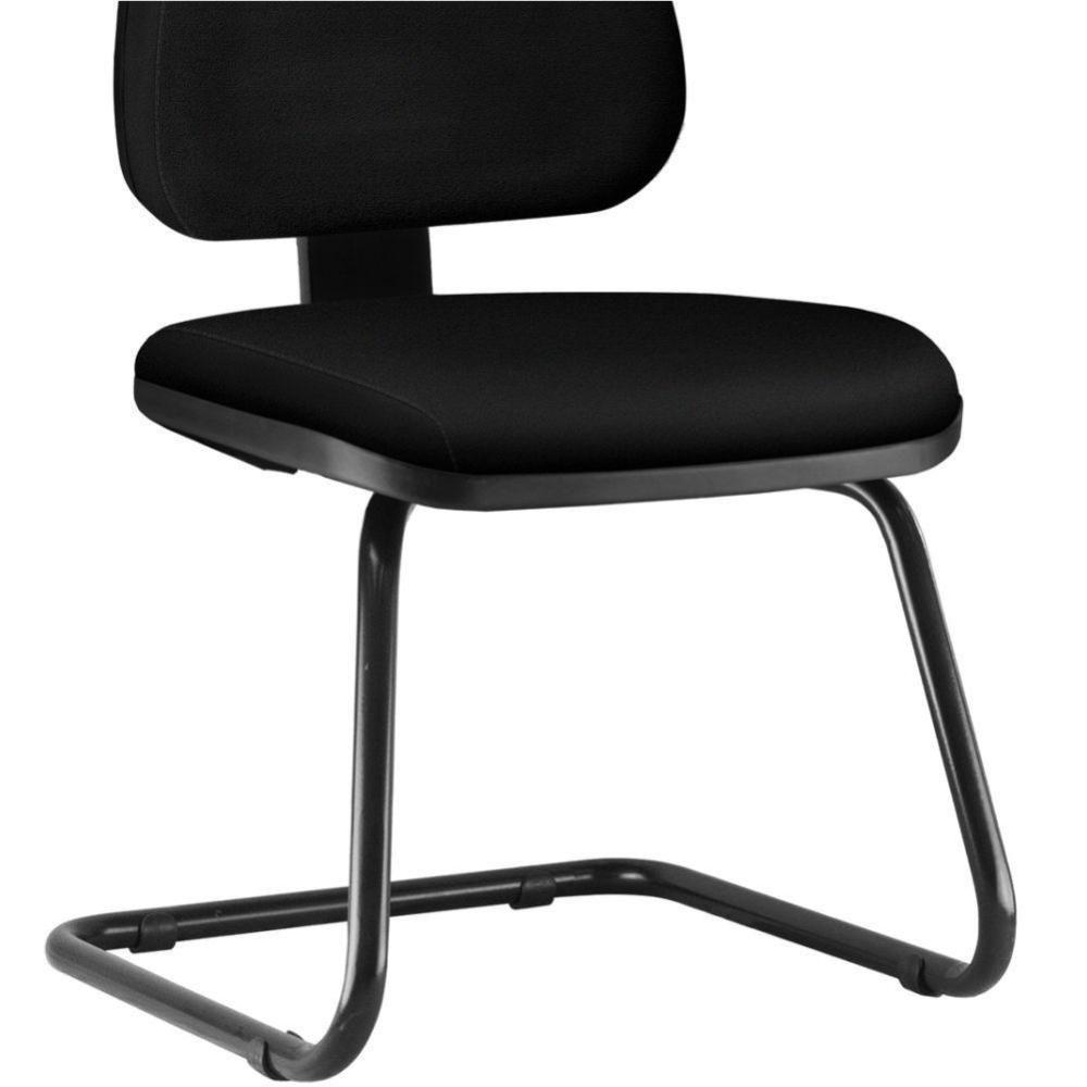 Kit 02 Cadeiras Escritório Sky L02 Couro Sintético Preto - 2