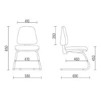 Kit 02 Cadeiras Escritório Sky L02 Couro Sintético Preto