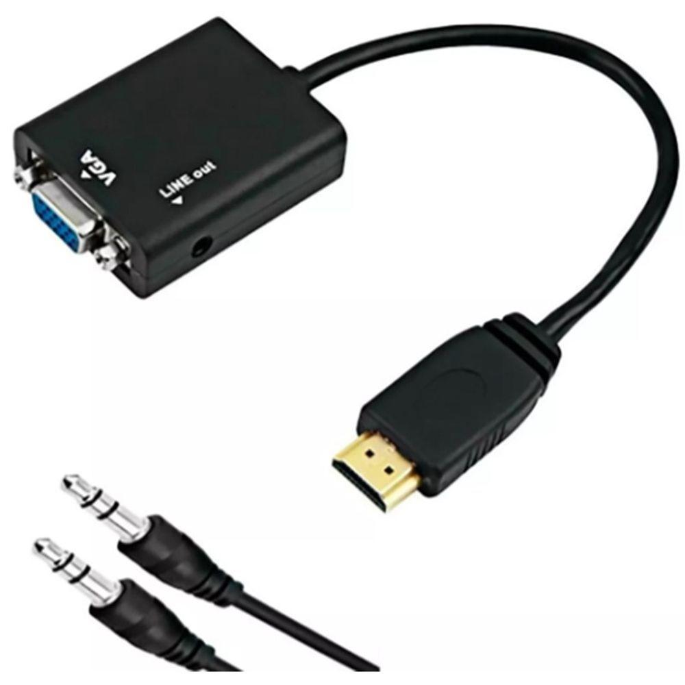 Cabo Conversor Adaptador Com Entrada Hdmi E Saida Vga - 1