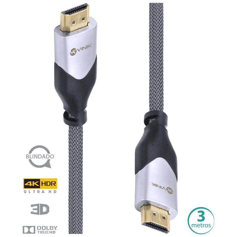 Cabo Hdmi 2.0 4K Ultra Hd 3D Conexao Ethernet Blindado Em Nylon 3 Metros - H20B-3 - 1