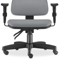 Cadeira De Escritório Giratória Couro Sintético Cinza - 7